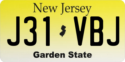 NJ license plate J31VBJ