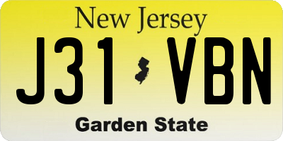 NJ license plate J31VBN
