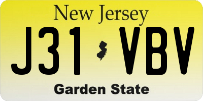 NJ license plate J31VBV