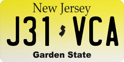 NJ license plate J31VCA