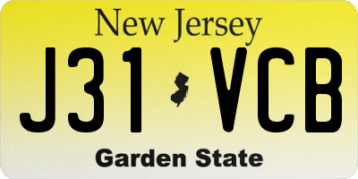 NJ license plate J31VCB