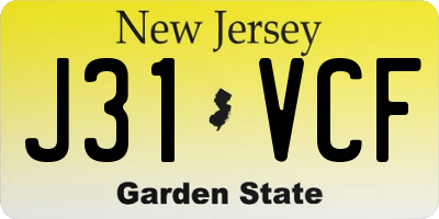 NJ license plate J31VCF