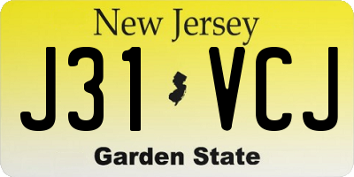 NJ license plate J31VCJ