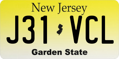 NJ license plate J31VCL
