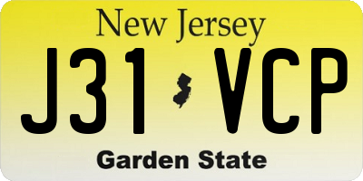 NJ license plate J31VCP