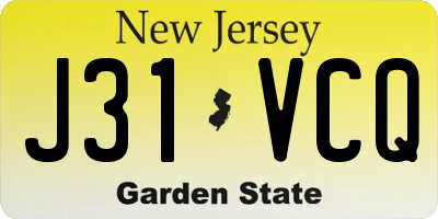 NJ license plate J31VCQ