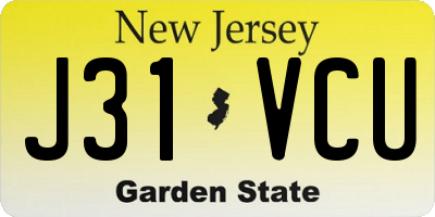 NJ license plate J31VCU