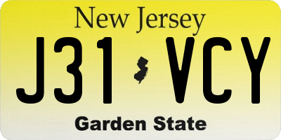 NJ license plate J31VCY