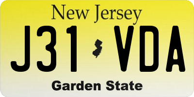 NJ license plate J31VDA