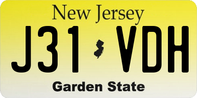 NJ license plate J31VDH