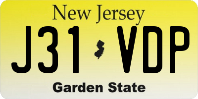 NJ license plate J31VDP