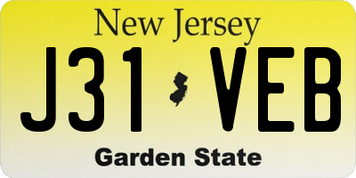 NJ license plate J31VEB