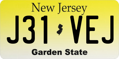 NJ license plate J31VEJ
