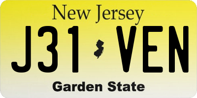 NJ license plate J31VEN