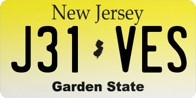 NJ license plate J31VES