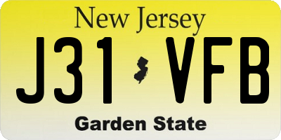 NJ license plate J31VFB