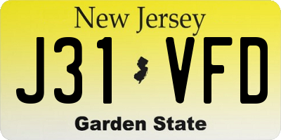 NJ license plate J31VFD