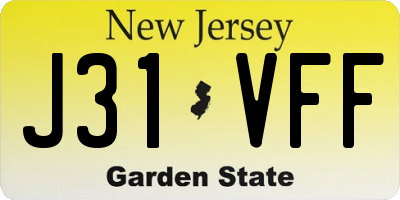 NJ license plate J31VFF