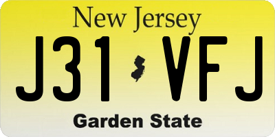 NJ license plate J31VFJ