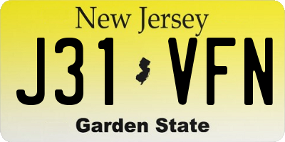 NJ license plate J31VFN