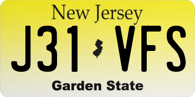 NJ license plate J31VFS