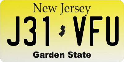 NJ license plate J31VFU