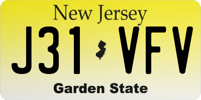 NJ license plate J31VFV