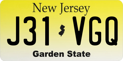 NJ license plate J31VGQ