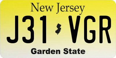 NJ license plate J31VGR