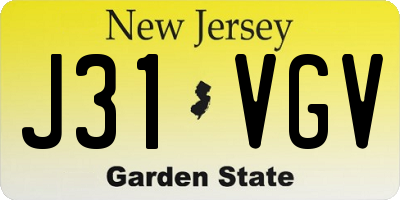 NJ license plate J31VGV