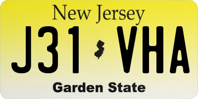 NJ license plate J31VHA