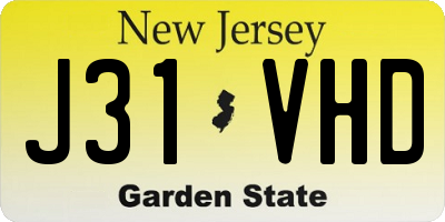NJ license plate J31VHD