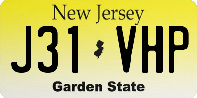 NJ license plate J31VHP