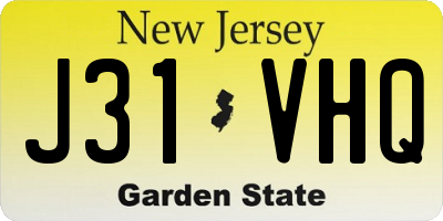 NJ license plate J31VHQ