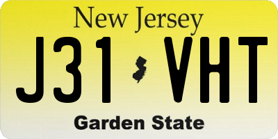 NJ license plate J31VHT