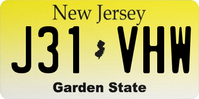 NJ license plate J31VHW
