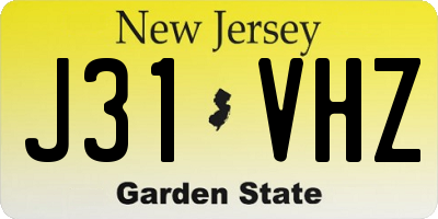 NJ license plate J31VHZ