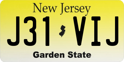 NJ license plate J31VIJ