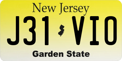 NJ license plate J31VIO