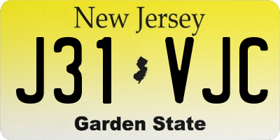 NJ license plate J31VJC