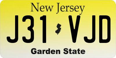 NJ license plate J31VJD