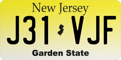 NJ license plate J31VJF