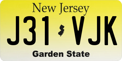 NJ license plate J31VJK