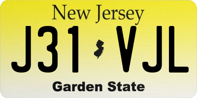 NJ license plate J31VJL