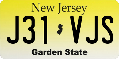 NJ license plate J31VJS