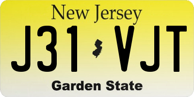NJ license plate J31VJT