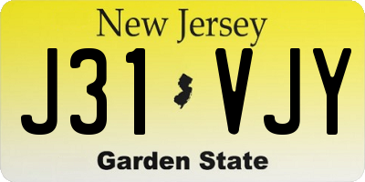 NJ license plate J31VJY
