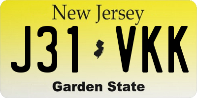 NJ license plate J31VKK