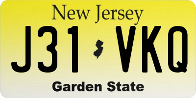 NJ license plate J31VKQ