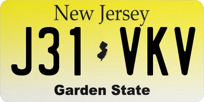 NJ license plate J31VKV